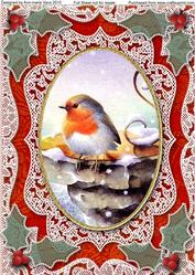 Christmas Robin 2 A4 Lace Picture Sheet