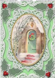 Christmas Door 2 A4 Lace Picture Sheet