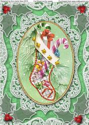 Christmas Stocking A4 Lace Picture Sheet
