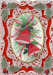 Christmas Red Bells A4 Lace Picture Sheet
