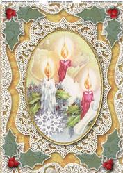 Pastel Cahristmas Candle Trio A4 Lace Picture Sheet