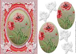 Poppies 1 A5 Butterfly Lace Card Front