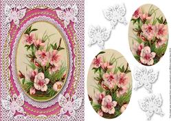 Cherry Blossom A5 Butterfly Lace Card Front