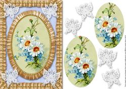 Daises 1 Lace Butterfly Ruffle Card Front