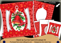 Red Bells Stand Up Cut Out 3D Christmas Card Kit