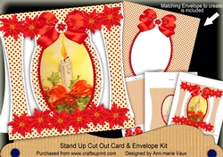 Candle1 Stand Up Cut Out 3D Christmas Card Kit