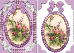 Rose Bouquet Lace N Ruffles Card Front Step by Step