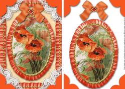 Poppy 1 Lace N Ruffles Card Front Step by Step