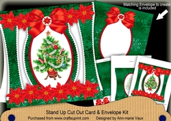 Christmas Tree 2 Stand Up Cut Out 3D Christmas Card Kit