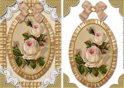 White Vintage Roses Lace N Ruffles Card Front