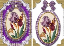 Purple Iris Lace N Ruffles Card Front Step by Step