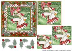 Christmas Bells 1 Lace N Damask Square Card Front