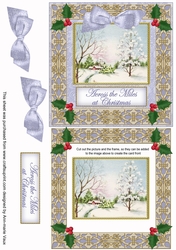 Blue Snowscene Across the Miles Double Frame Decoupage Topper
