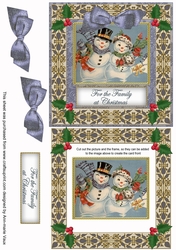 Snowman Duo For the Family Double Frame Decoupage Topper