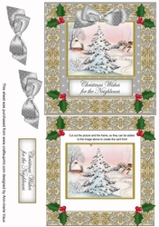 Snow Tree For the Neighbours Double Frame Decoupage Topper