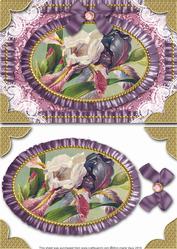 Purple Iris Lace N Ruffles Card Front Step by Step
