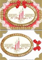Seasons Greetings Lace N Ruffles Card Front Step by Step