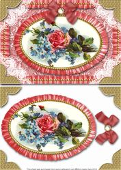 Rose and Forget Me Knots Lace N Ruffles Card Front