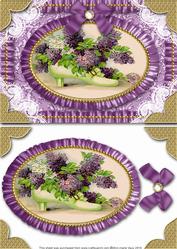 Lilac Shoe Lace N Ruffles Card Front Step by Step