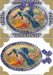 Beautiful Kingfisher Lace N Ruffles Card Front Step by Step