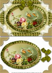 Floral Fish Bowl Lace N Ruffles Card Front Step by Step