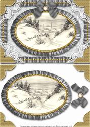 Christmas Village Lace N Ruffles Card Front Step by Step