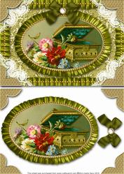 Floral Music Box Lace N Ruffles Card Front Step by Step