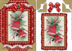 Christmas Bells Ruffle Card Front Step by Step