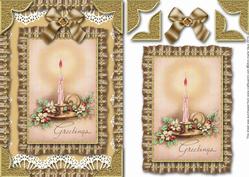 Christmas Greetings Candle Ruffle Card Front Step by Step