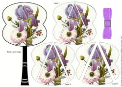 Iris Anemone 3D Fan Stacker Topper Sheet