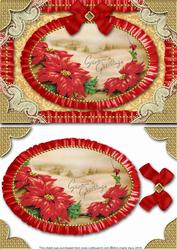 Seasons Greetings Red Poinsettia Lace N Ruffles Card Front
