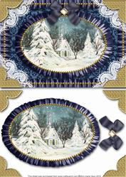 Midnight Village Lace N Ruffles Card Front Step by Step