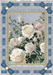 White Roses Lace Eyelet A4 Picture Sheet