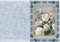 White Roses Lace Eyelet A5 Folded Card