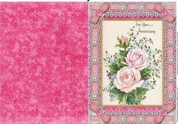 Anniversary Roses Lace Eyelet A5 Folded Card
