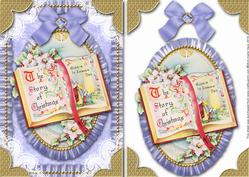 Christmas Book Lace N Ruffles Card Front Step by Step