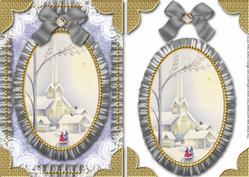 Silent Night Lace N Ruffles Card Front Step by Step