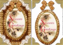 Seasons Greetings Fir Lace N Ruffles Card Front
