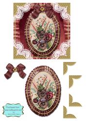 Wild Pansey Lace N Ruffles Square Card Front