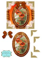 Poppys Lace N Ruffles Square Matching Card Front