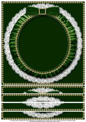 Christmas Green 8 x 8inch Square Lace Ruffle Card Front