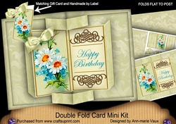 Daisy Happy Birthday Double Fold 3D Card Mini Kit