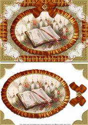 Christmas Book Lace N Ruffles Card Front Step by Step