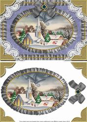 Christmas New Church Lace N Ruffles Card Front