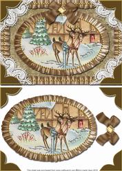 Christmas Reindeer Lace N Ruffles Card Front Step by Step