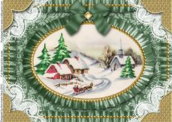 Christmas Landscape Lace N Ruffles A4 Picture Sheet