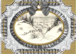 Christmas Village 1 Lace N Ruffles A4 Picture Sheet