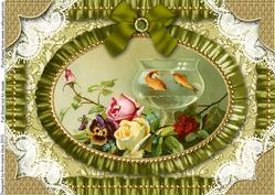 Floral Fishbowl Lace N Ruffles A4 Picture Sheet