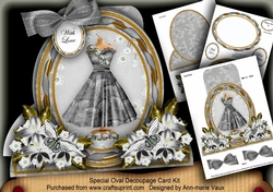 Black Butterfly Dress Special Large Oval Card Mini Kit