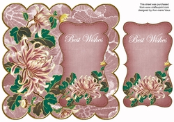 Pink Oriental Lotus Best Wishes 8in Scallop Topper